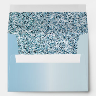 Modern Blue Metallic with Glitter Party  Envelope