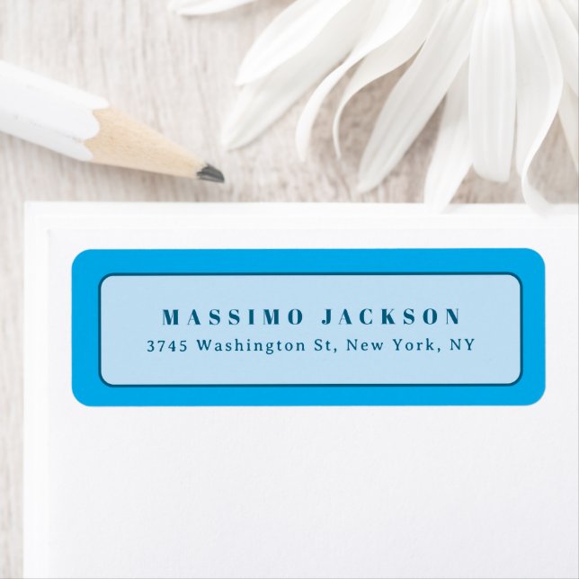Modern Blue Minimalist Plain Elegant Name Custom (Insitu)