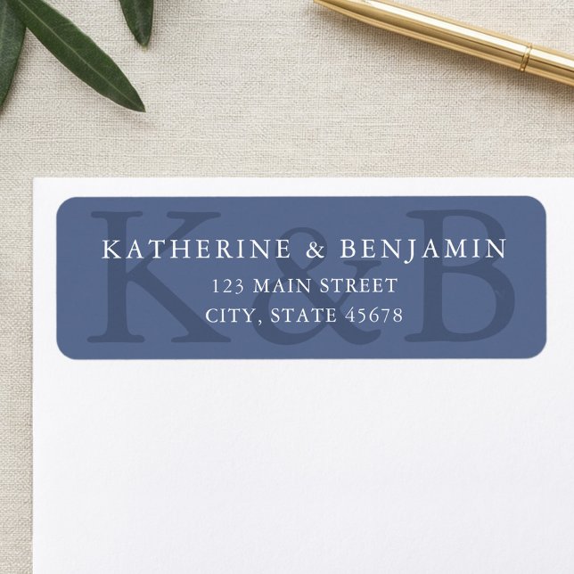 Modern Blue Minimalist Wedding Return Address (Creator Uploaded)