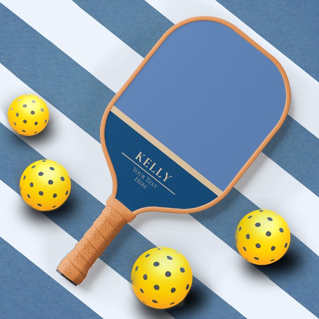 Modern Blue Monogram Name + Club Pickleball Paddle (Creator Uploaded)