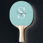 Modern Blue Monogram Personalised Name Ping Pong Paddle<br><div class="desc">Modern Blue Monogram Personalised Name Ping Pong Paddle .  You can change the colour or name you like... Custom Ping Pong Paddle.</div>