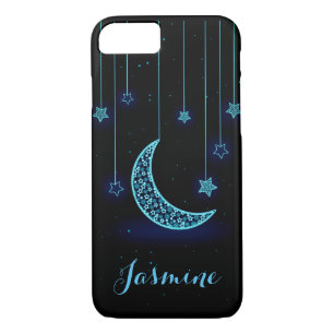 Modern Blue Moon and Stars iPhone 8/7 Case