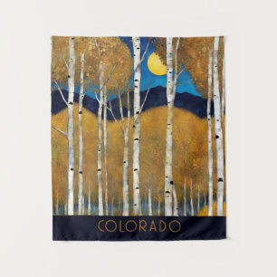 Modern Blue Mountain Nature Wall Tapestry