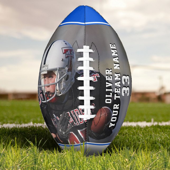 Modern Blue Name Number Team Full Photo Football American Football (Creator Uploaded)