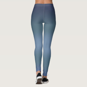 Modern blue navy gradient Watercolor galaxy  Leggings