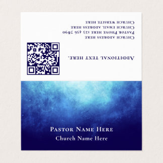 Modern Blue Nebula Custom QR Code Professional Business Card