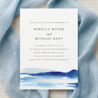 Modern Blue Ocean Watercolor Wedding