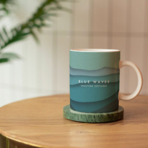 Modern Blue Ocean Waves Coffee Mug