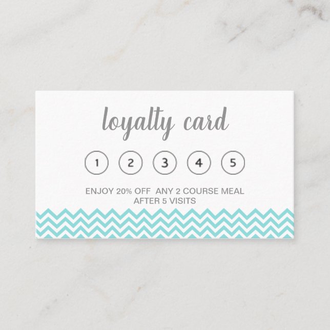 Modern Blue Ocean Waves Loyalty Card (Front)