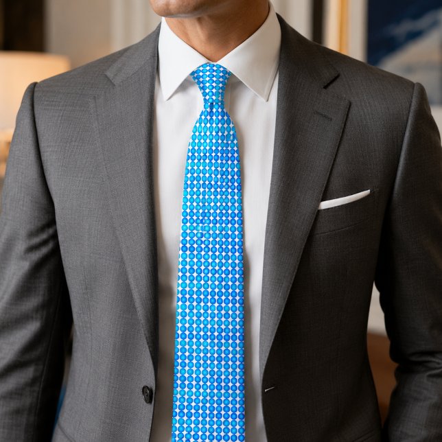 Modern Blue Octagon Pattern Tie (Creator Uploaded)
