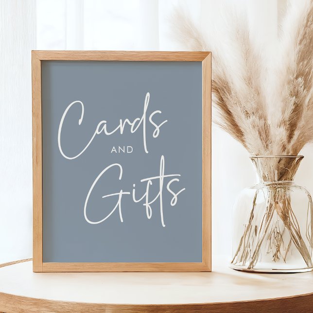 Modern Blue Oh Baby Simple Shower Cards and Gifts Poster (Creator Uploaded)