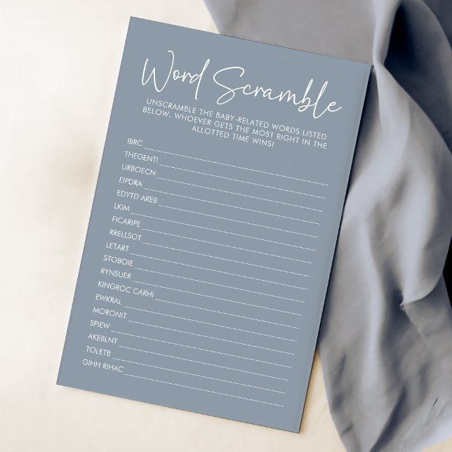 Modern Blue Oh Baby Simple Word Scramble Game (Creator Uploaded)