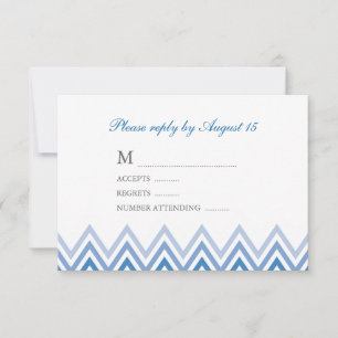 Modern Blue Ombre Chevrons Response Cards
