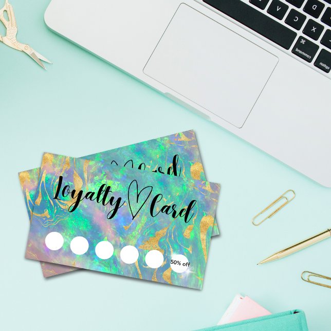 Modern Blue Opal Customer Loyalty Cards (Creator Uploaded)