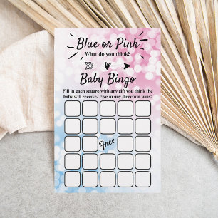Modern Blue Or Pink? Gender Reveal Party Bingo