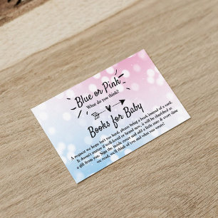 Modern Blue Or Pink? Gender Reveal Party Book Enclosure Card