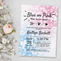 Modern Blue Or Pink? Gender Reveal Party