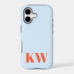 Modern Blue Orange Monogram Initials Personalised<br><div class="desc">Modern Blue Orange Monogram Initials Personalised iPhone 17 Case</div>