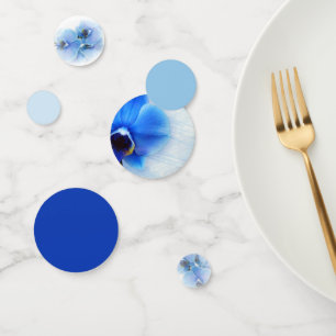 Modern Blue Orchid Floral Wedding Reception Table Confetti