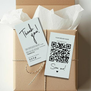 Modern blue order thank you QR code Business Card
