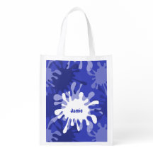 Modern Blue Paint Splatter Name