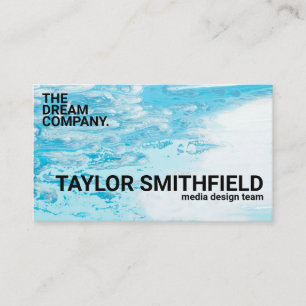 Modern Blue Paint Splatter Trendy Business Card