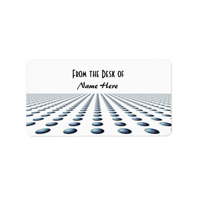 Modern Blue Pattern Ball Design Label (Front)