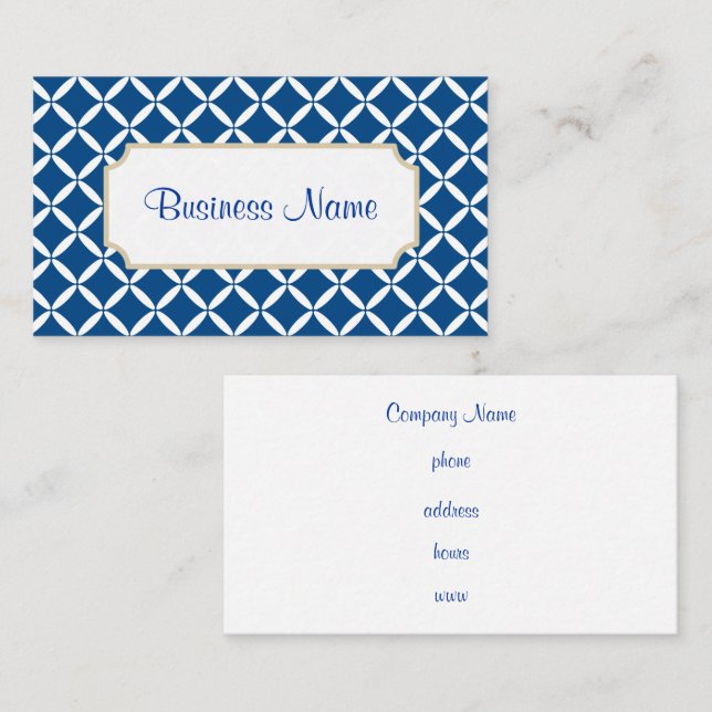 Modern Blue Pattern  Business Card (Front/Back)