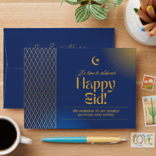 Modern Blue Personalised Eid Money Card Envelopes