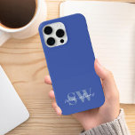 Modern Blue Personalised Monogram Name iPhone 13 Case<br><div class="desc">Modern Personalised Monogram Name iPhone Case</div>