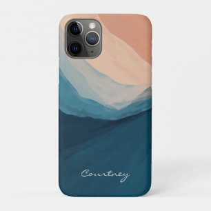 Modern Blue Personalized Add Your Name iPhone 11 Pro Case