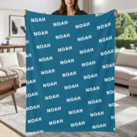 Modern Blue Personalized Repeating Name Pattern