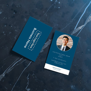 Modern blue photo with your logo business card