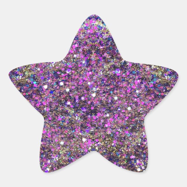 Modern Blue Pink Gold Glitter Blank Template Star Sticker (Front)