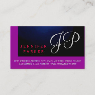 Modern Blue Pink Purple Simple Business Card