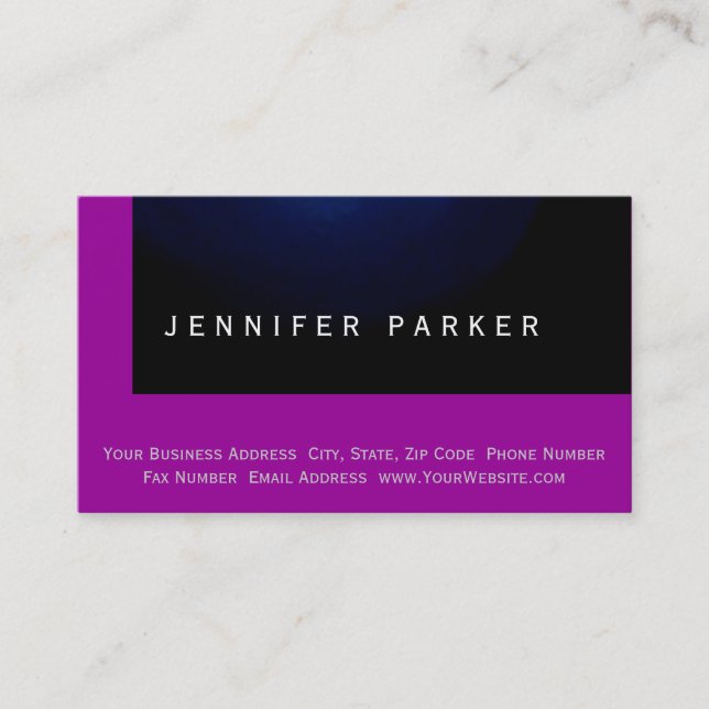 Modern Blue Pink Purple Simple Business Card (Front)