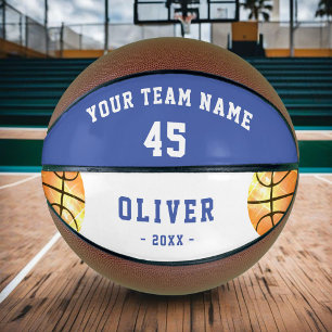 Modern Blue Player Kids Personalised Basketball