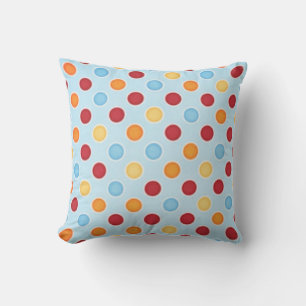 Modern Blue Polka Dot Outdoor Pillow