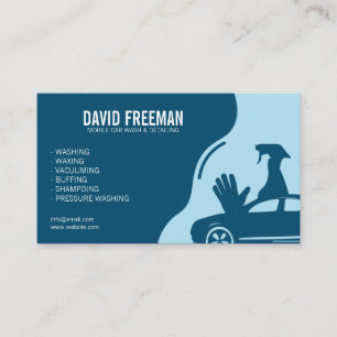 Modern Blue Pressure Washing Mobile Car Wash Business Card