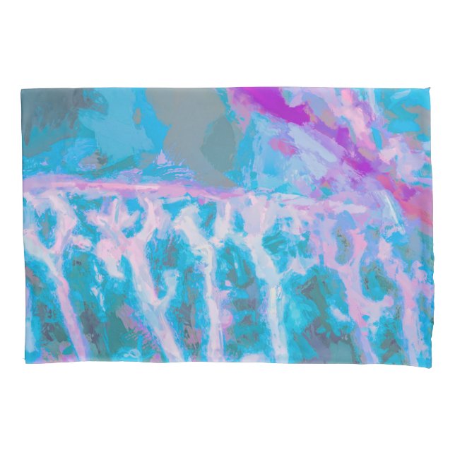 Modern Blue Purple Abstract Watercolor Artsy Pillowcase (Front)