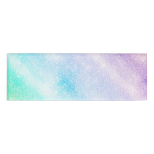 Modern Blue Purple Glitter Ombre Glam Design Name Tag
