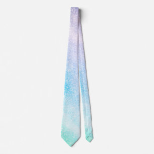 Modern Blue Purple Glitter Ombre Glam Design Tie