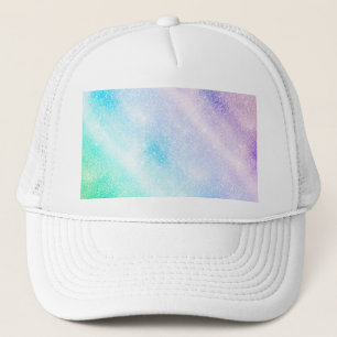 Modern Blue Purple Glitter Ombre Glam Design Trucker Hat