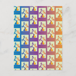 Modern Blue, purple, orange Tulip Couple Floral Postcard