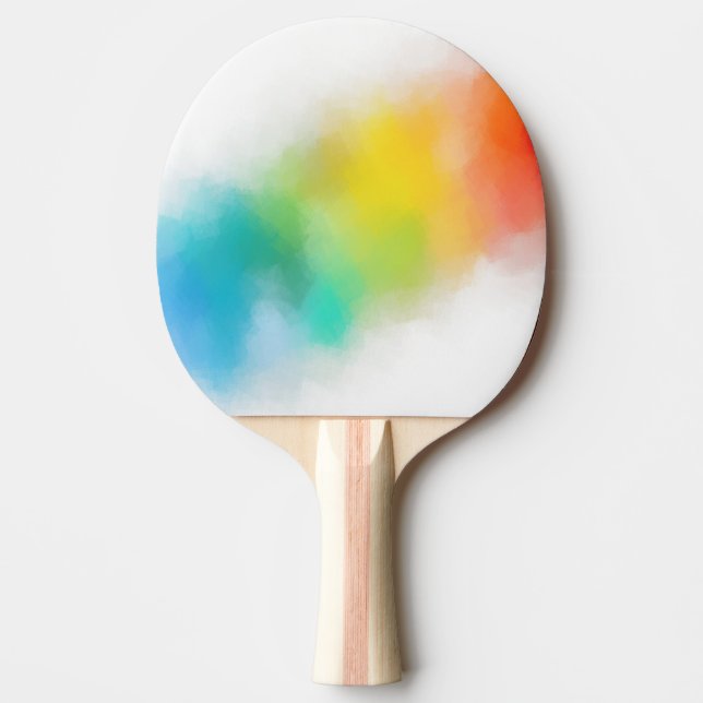 Modern Blue Purple Yellow Green Pink Red Rainbow Ping Pong Paddle (Front)