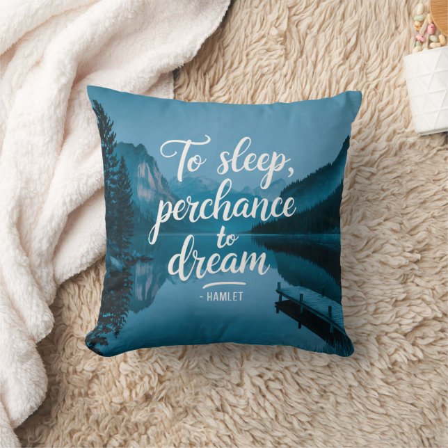 Modern Blue Quote Stylish Elegant Cushion (Blanket)