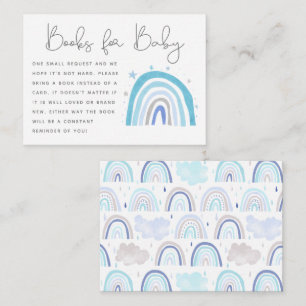 Modern Blue Rainbow Baby Shower Book Request  Enclosure Card