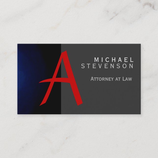 Modern Blue Red Attorney at Law Business Card (Front)