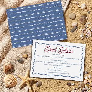 Modern Blue & Red Beach Summer Milestone Birthday  Enclosure Card