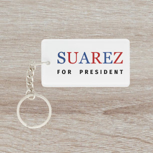Modern Blue Red Francis Suarez for President Key Ring